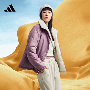 双面穿加绒保暖户外棉服女装adidas阿迪达斯轻运动HY7217