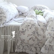 게으른휴가︱欧美韩版公主全棉田园碎花纯棉床上用品床裙件套1.8