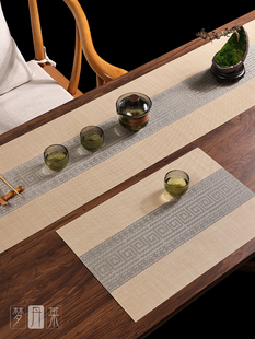 桌旗中式新中式茶台布艺长条简约现代茶席防水茶桌布茶旗垫布定制