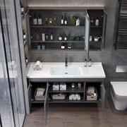 浴室柜一体陶瓷盆卫生间，洗漱台洗手池，洗脸台盆柜组合实木卫浴套装