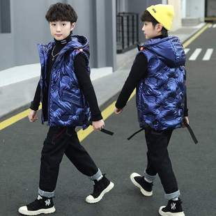 匹克企鹅儿童装男童秋装马甲外套2024中大童男孩秋冬季帅气加