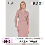 LINE女装韩国秋冬减龄舒适高腰气质系带连衣裙NGOPNK9600