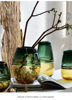 玻璃花瓶现代简约透明玻璃花瓶摆件 美式轻奢花器家居装饰品花瓶