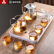 茶壶泡茶玻璃茶具套装，2024泡茶壶家用功夫，茶具过滤不锈钢茶杯