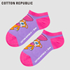 cottonrepublic棉花共和国女士，船袜zoe合作款紫色情侣卡通棉袜