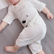 宝宝睡衣莫代尔连体薄款夏季短袖，春秋长袖睡袋，婴儿男童儿童空调服