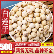 农家新货 去芯白莲子500g 干货磨皮莲子湘潭白莲子无硫白莲子湘莲