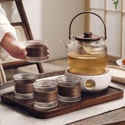 玻璃花茶壶茶杯套装蜡烛加热下午茶具电陶炉煮茶器泡水果茶养生壶