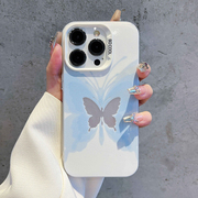 彩绘镂空蝴蝶适用iPhone15promax手机壳苹果14/13pro高级感11xs保护套华为小米防摔红米oppo个性plus潮