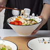 陶瓷家用斗笠碗日式汤面碗大汤碗喇叭碗商用定制防烫拉面碗泡面碗