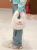 韩版设计可爱毛绒绒(毛绒绒，)小狗手提包学生时尚，通勤单肩斜跨包百搭毛毛包