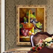 餐厅装饰画油画饭厅竖版过道单幅，欧式客厅挂画玄关，壁画葡萄水果画