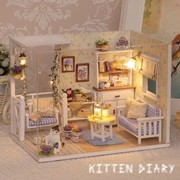 智趣屋diy小屋小猫，日记手工房子拼装模型，玩具送女生闺蜜生日礼物