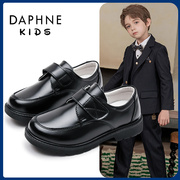 达芙妮儿童英伦小皮鞋夏款防滑软底小黑鞋中大童学生西装演出鞋子