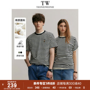 TeenieWeenie小熊男装条纹T恤2024年春夏季休闲圆领情侣短袖