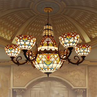 蒂凡尼老上海复古吊灯客厅，地中海灯风格灯具多头工程灯餐厅灯