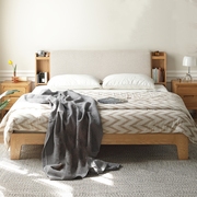 全实木床北欧1.8米1.5米软靠背橡木现代简约主卧室双人床