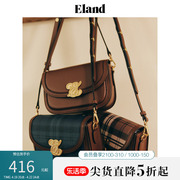 eland衣恋单肩斜挎手提包，时尚金属扣信封包简约风