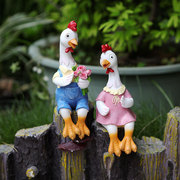 户外庭院树脂小鸡摆件园艺园林花园装饰摆设创意卡通动物工艺摆件