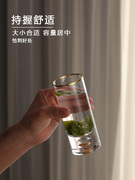 描山水晶杯透明男女杯子玻璃日式水杯泡金绿茶杯杯情侣对杯轻奢观