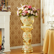 高档奢华陶瓷落地大花瓶，套装仿真花艺欧式家居，客厅玄关插花装饰摆