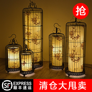 新中式铁艺鸟笼灯创意吊灯古典过道，灯饰餐厅灯具，酒店挂灯复古灯笼