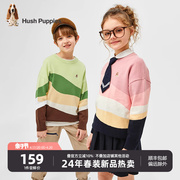 暇步士童装儿童毛衣，2024春季男童线衣，打底衫女童宽松套头上衣