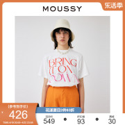 MOUSSY 夏季清新字母印花中性风短袖T恤女010GSL90-0870