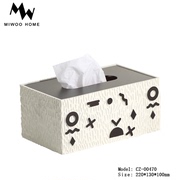 现代简约客餐厅复合材料树脂纸巾盒金属大理石抽纸盒时尚餐巾纸盒