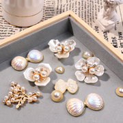 古风配件珍珠花朵diy手工奶油，胶手机壳，制作材料发夹合金配件配饰