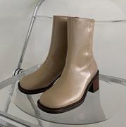 帝国女鞋韩国ribbontie正宗女士33-42码羊皮，高跟真皮短靴子