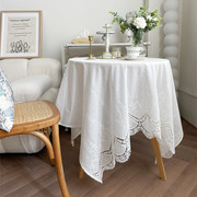 法式蕾丝复古桌布长方形餐桌，盖布绣花白色高级感茶几垫ins风欧式