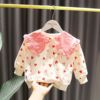 女童春季卫衣2023儿童韩版娃娃领T恤长袖女宝宝洋气套头上衣