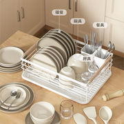 厨房置物架餐具收纳沥水碗架沥水，架日式铁艺双层碗碟架金属收纳架