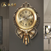 大象挂钟欧式复古客厅，家用美式静音钟表，创意石英钟黄铜色装饰时钟