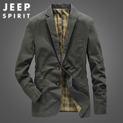 jeep吉普男装西装春秋，2024时尚男士，商务休闲夹克外套西服