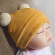 婴儿帽子秋冬季宝宝胎帽新生儿春秋款幼儿护囟门儿童套头男童