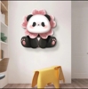 S2401 卧室客厅儿童房装饰画熊猫花朵挂画80*80B6-581