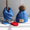 秋冬季儿童帽子围巾两件套宝宝帽子男童女童保暖加厚加绒帽子围脖