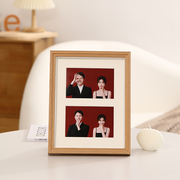 简约创意实木相框摆台加洗照片二联组合相片情侣婚纱6寸相架礼物