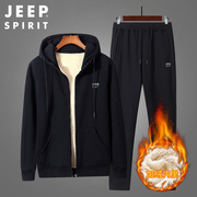 装秋冬spirit衫外套，jeep连帽男休闲羊羔绒长袖，加厚修身型运动t恤