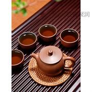 茶壶紫砂壶广西钦州坭兴陶茶具，纯手工紫砂，建水紫陶泥兴陶套装茶