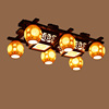 中式客厅灯实木长方形陶瓷仿古LED餐厅卧室玄关过道仿古阳台吊灯