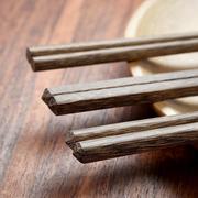 筷子家用实木鸡翅木筷子10双装防滑霉长快子无漆无蜡十双原木餐具