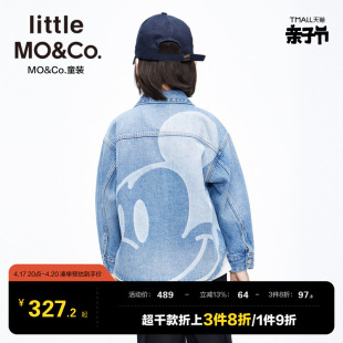 迪士尼米奇IP little moco童装男童女童纯棉儿童牛仔衬衫外套大童