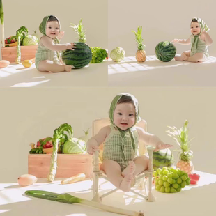 儿童摄影服装开荤仪式蔬菜水果宝宝，百天照周岁照拍照服装拍摄道具