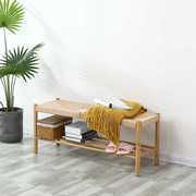 北欧实木家具换鞋凳收纳储物编绳长条凳白橡木客厅家具