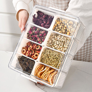 花茶收纳盒家用分格五谷杂粮，药材密封带盖食品，专用坚果干果储物盒