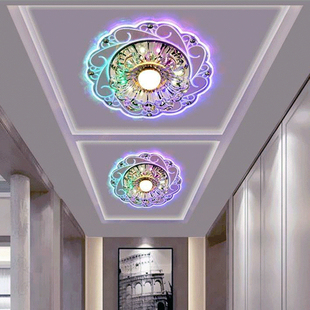 现代简约客厅水晶欧式走廊，过道灯嵌入式创意玄关，入户阳台灯明暗装
