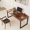 铁艺实木电脑台式桌子家用办公松木书桌简约现代写字书法桌定